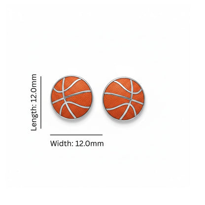 Basketball - Basketball Stud Earrings With Enamel Detailing