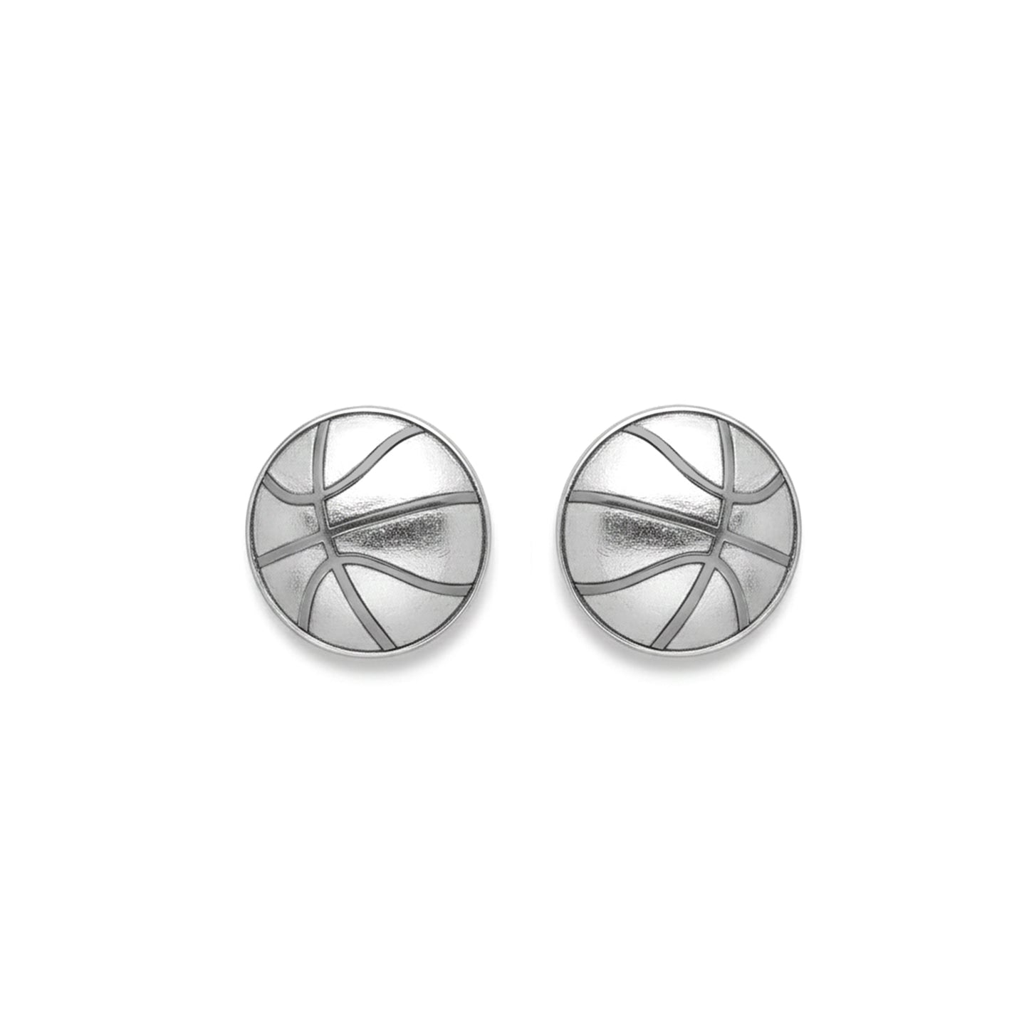 Basketball - Basketball Stud Earrings with oxidized detailing
