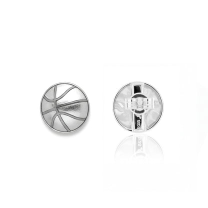 Basketball - Basketball Stud Earrings with oxidized detailing