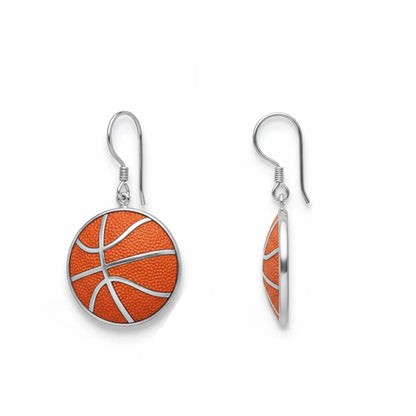 Basketball - Basketball Dangle Earrings with enamel detailing