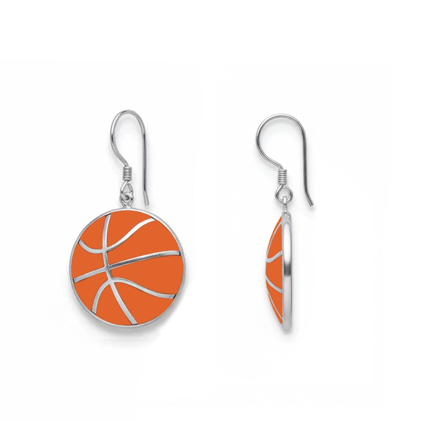 Basketball - Basketball Dangle Earrings with enamel detailing