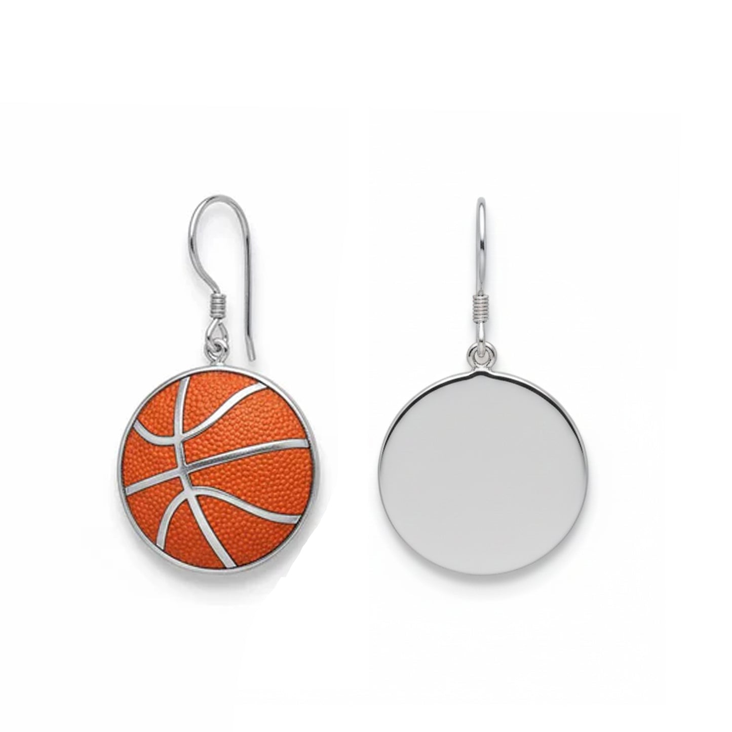 Basketball - Basketball Dangle Earrings with enamel detailing