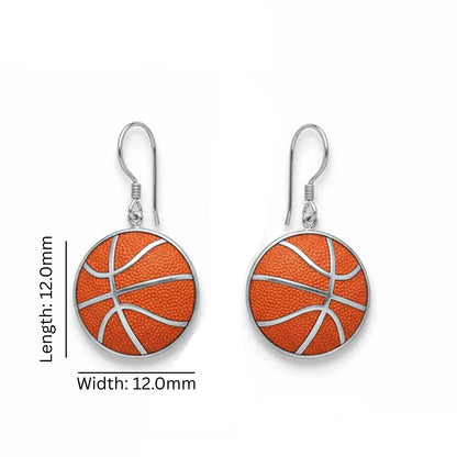 Basketball - Basketball Dangle Earrings with enamel detailing