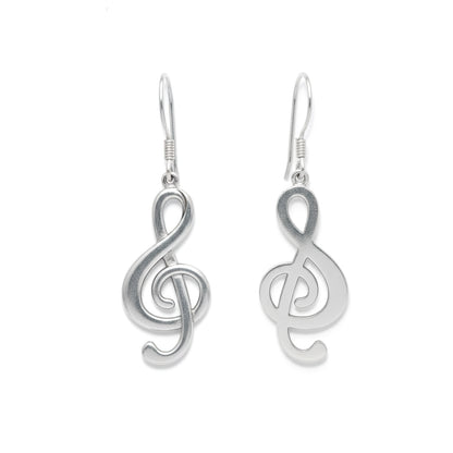 Treble Clef Dangle Earrings: Music Lover