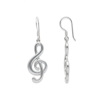 Treble Clef Dangle Earrings: Music Lover