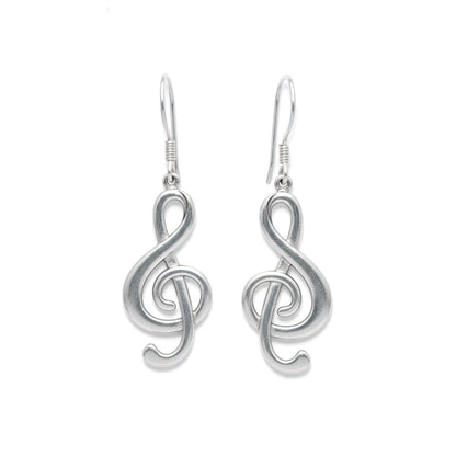 Treble Clef Dangle Earrings: Music Lover