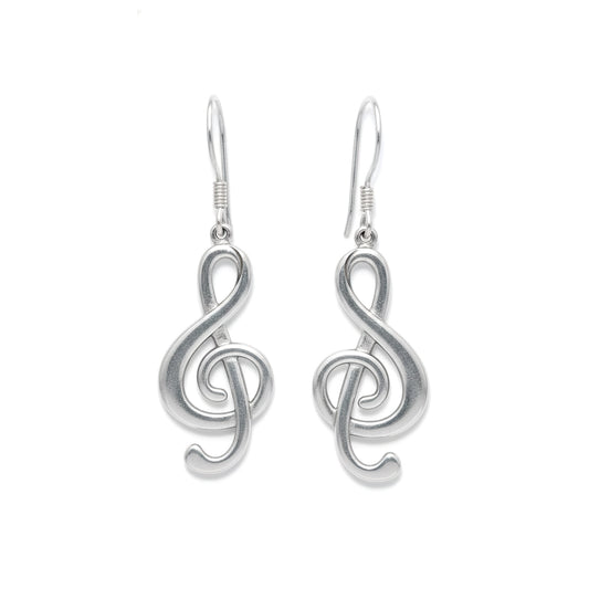 Treble Clef Dangle Earrings: Music Lover