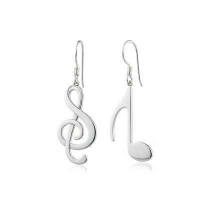 Treble Clef & Quarter Note Dangle Earrings: Music Lover