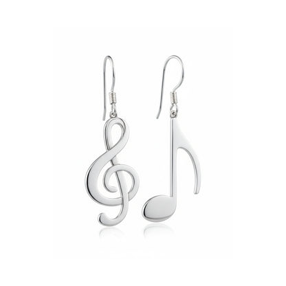 Treble Clef & Quarter Note Dangle Earrings: Music Lover