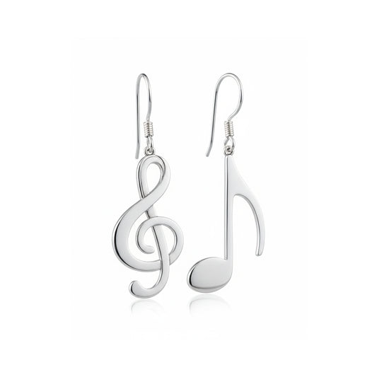 Treble Clef & Quarter Note Dangle Earrings: Music Lover
