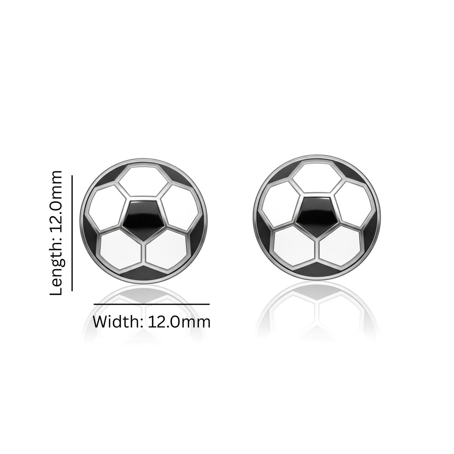 Soccer - Soccer Stud Earrings With Enamel Detailing