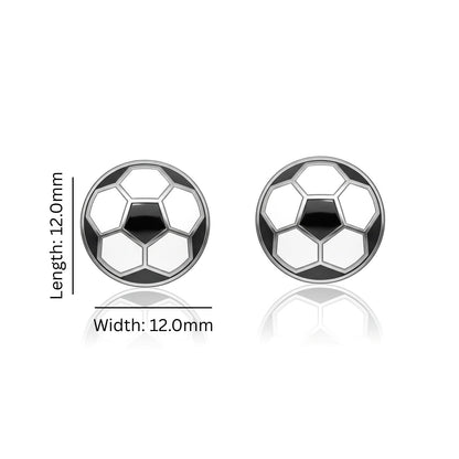 Soccer - Soccer Stud Earrings With Enamel Detailing