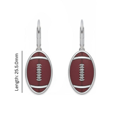 Football - Football Leaver back Earrings with enamel detailing.