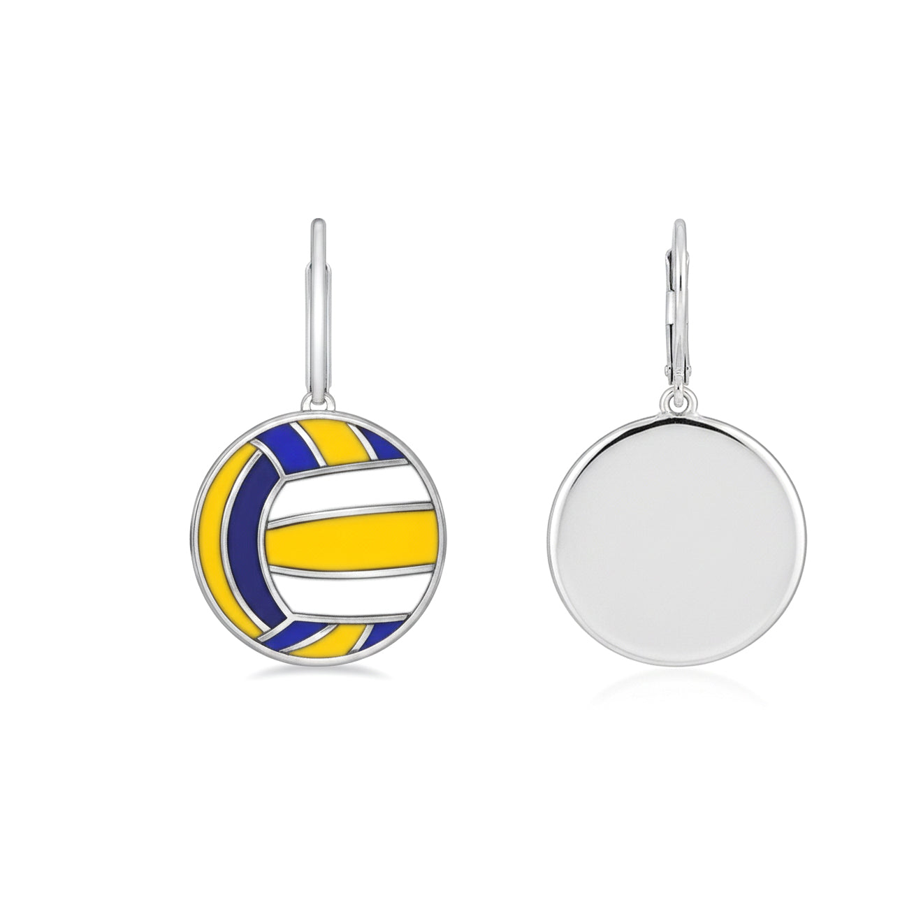 Volleyball - Volleyball Leaver back Earrings With Enamel Detailing