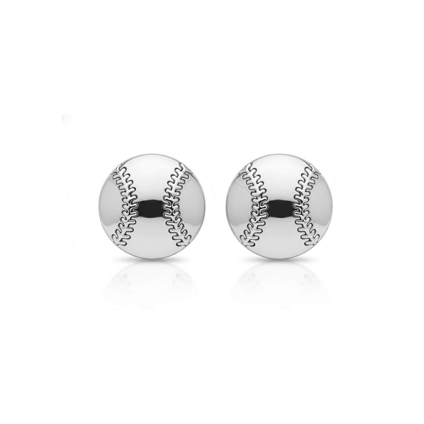 Baseball - Baseball Stud Earrings With Texture Detailing