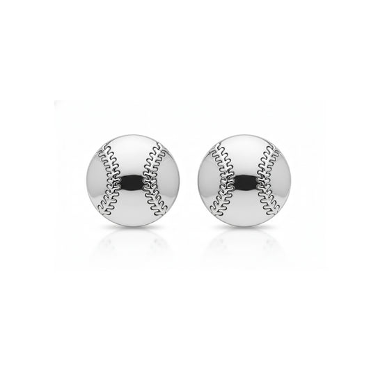 Baseball - Baseball Stud Earrings With Texture Detailing