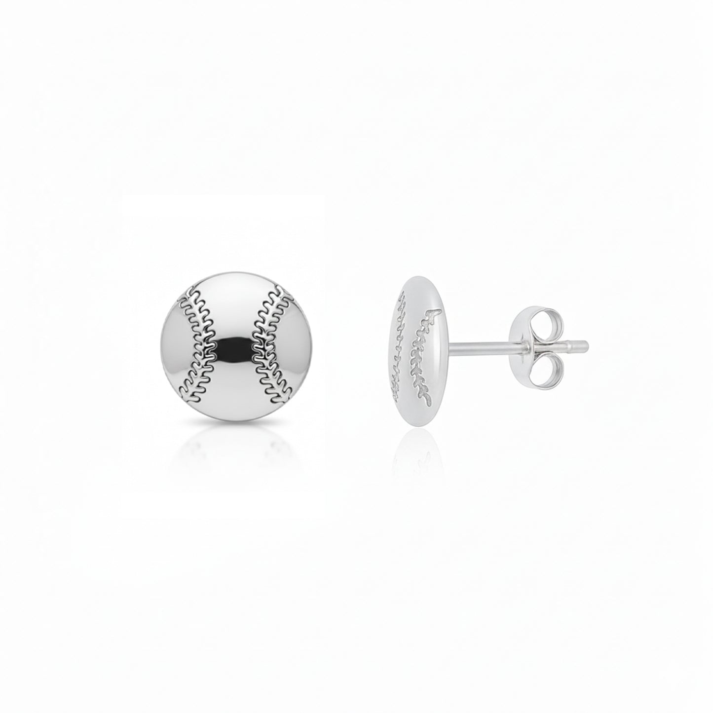 Baseball - Baseball Stud Earrings With Texture Detailing