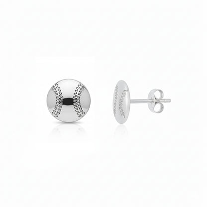 Baseball - Baseball Stud Earrings With Texture Detailing