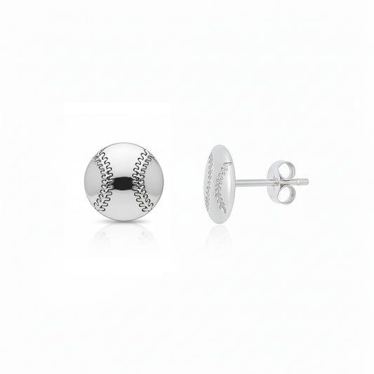 Baseball - Baseball Stud Earrings With Texture Detailing