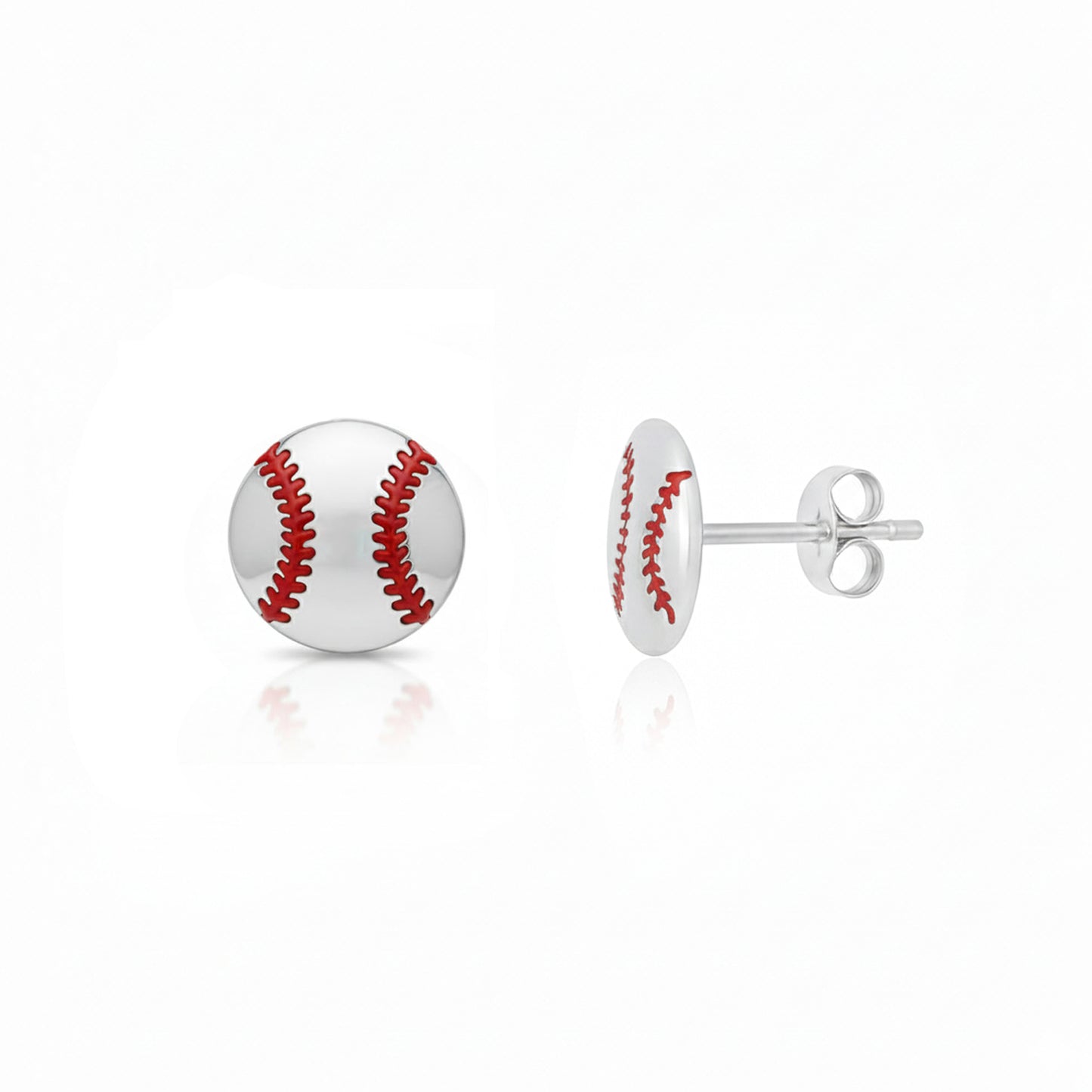 Baseball Stud Earrings With Texture Detailing