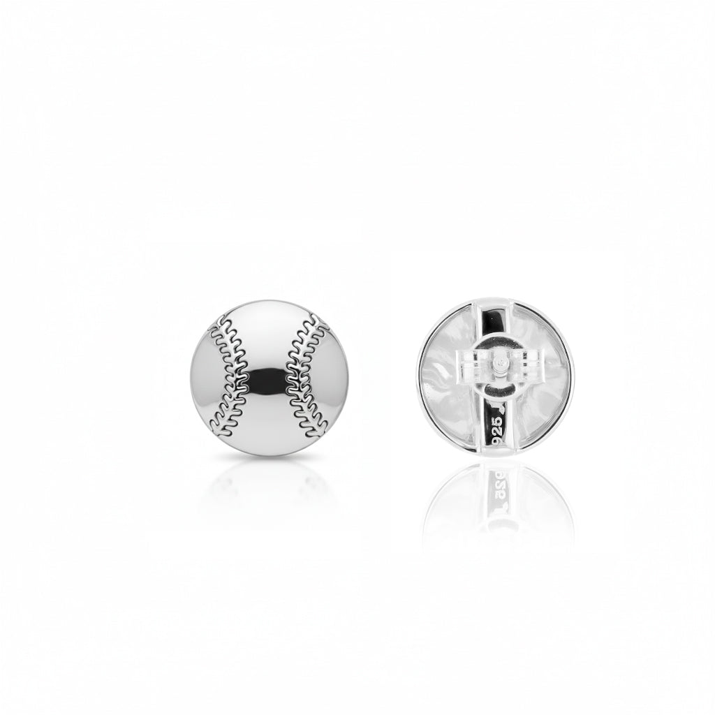 Baseball - Baseball Stud Earrings With Texture Detailing