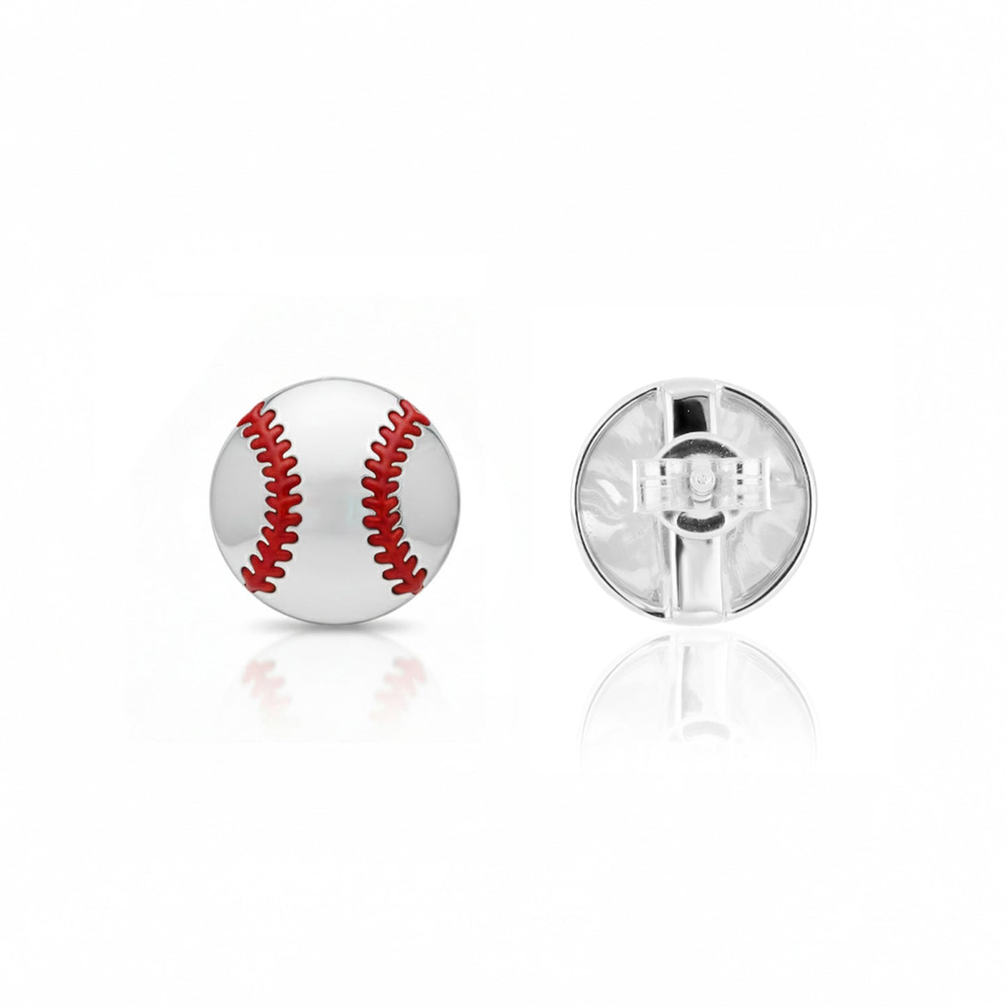 Baseball Stud Earrings With Texture Detailing