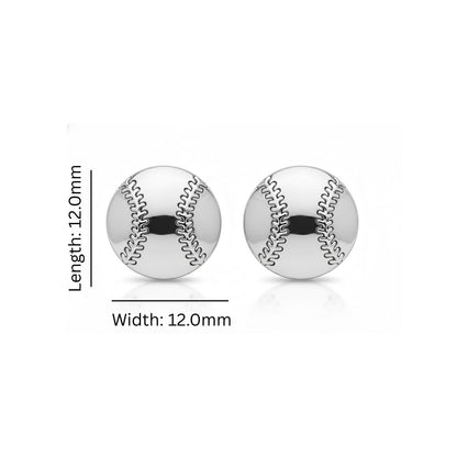 Baseball - Baseball Stud Earrings With Texture Detailing