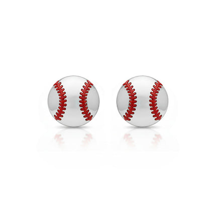 Baseball Stud Earrings With Texture Detailing