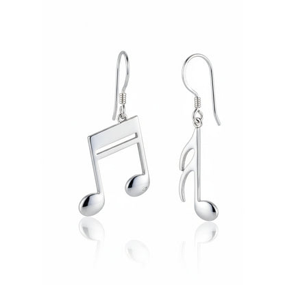 Mismatched Eighth Note Dangle Earrings: Music Lover