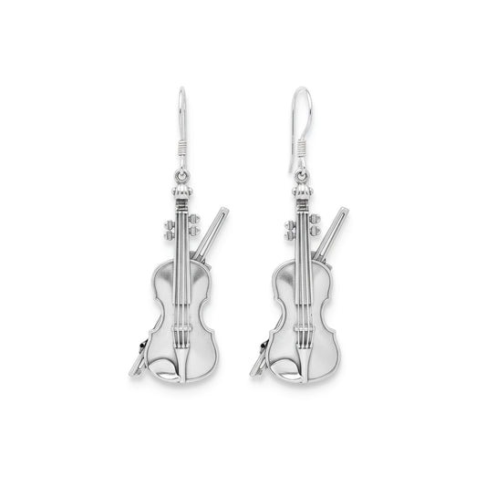 Violin & Bow Dangle Earrings: Music Lover & String Player