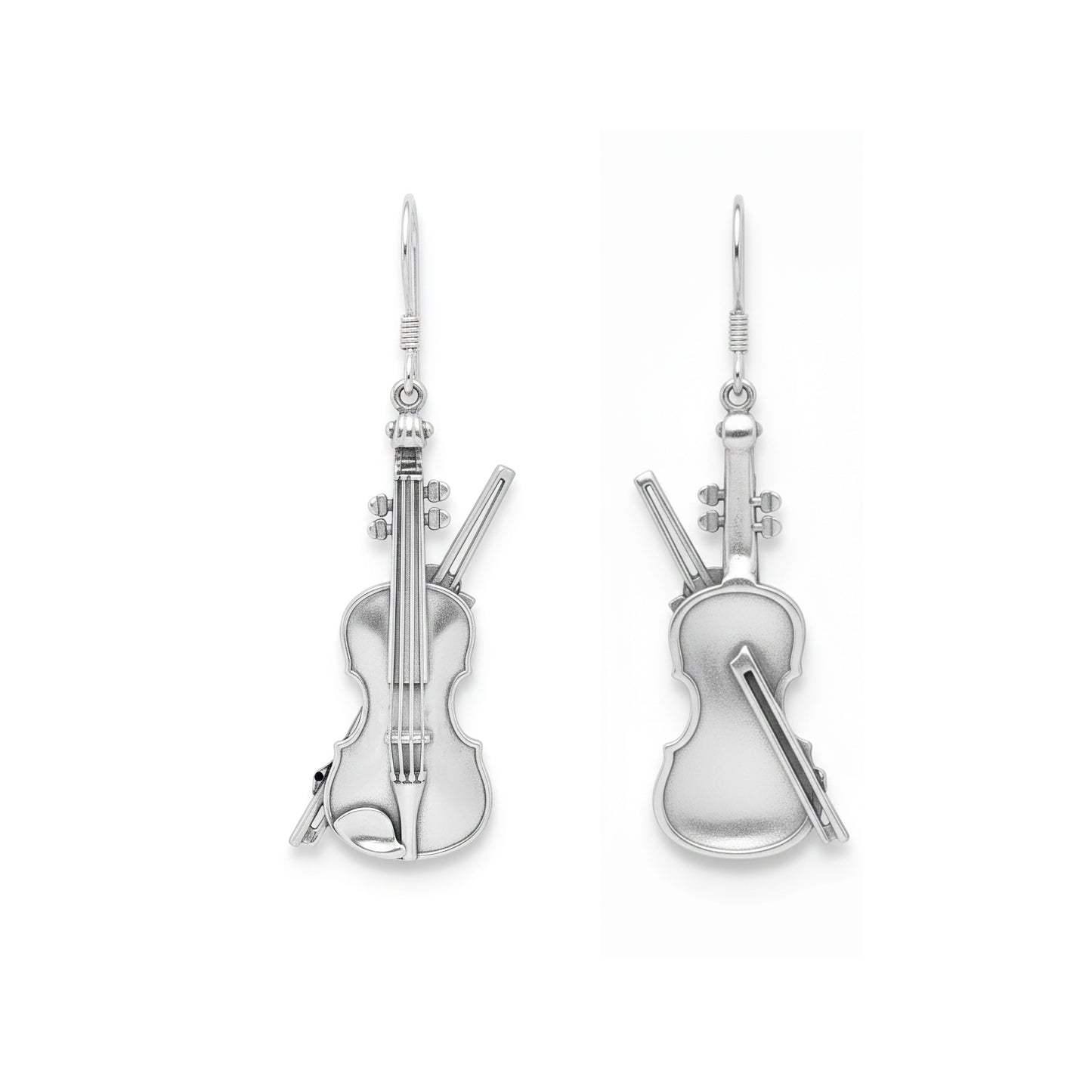 Violin & Bow Dangle Earrings: Music Lover & String Player
