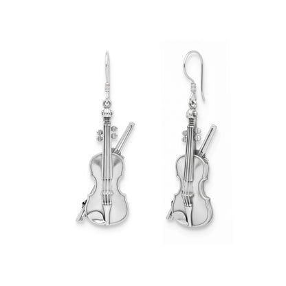 Violin & Bow Dangle Earrings: Music Lover & String Player