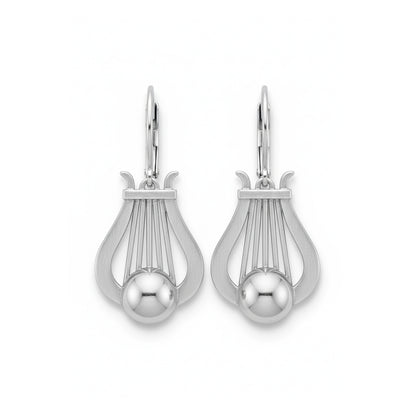 Lyre Lever-Back Earrings: Music Lover & Elegant Style