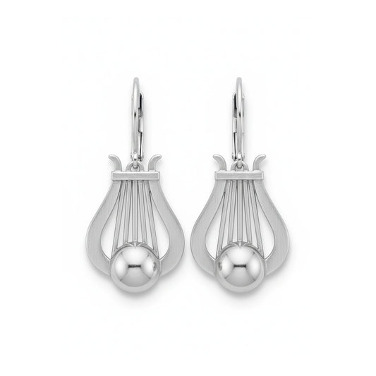 Lyre Lever-Back Earrings: Music Lover & Elegant Style