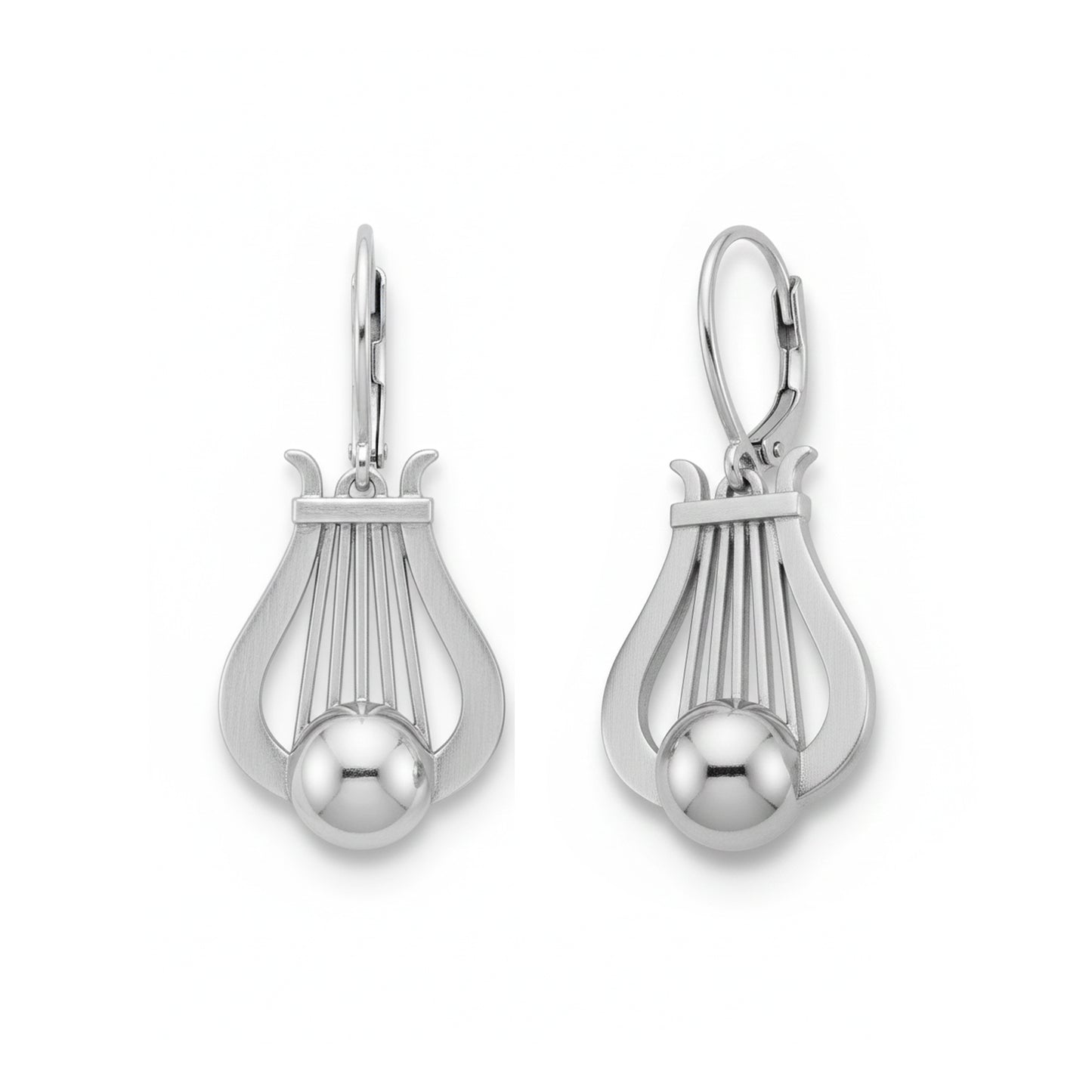 Lyre Lever-Back Earrings: Music Lover & Elegant Style