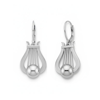 Lyre Lever-Back Earrings: Music Lover & Elegant Style