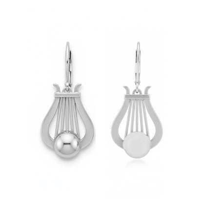 Lyre Lever-Back Earrings: Music Lover & Elegant Style