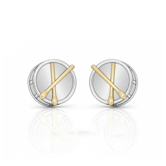 Drum and Drumstick Stud Earrings: Music Lover & Percussionist