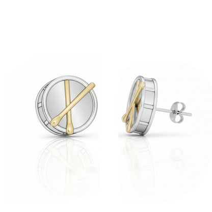 Drum and Drumstick Stud Earrings: Music Lover & Percussionist