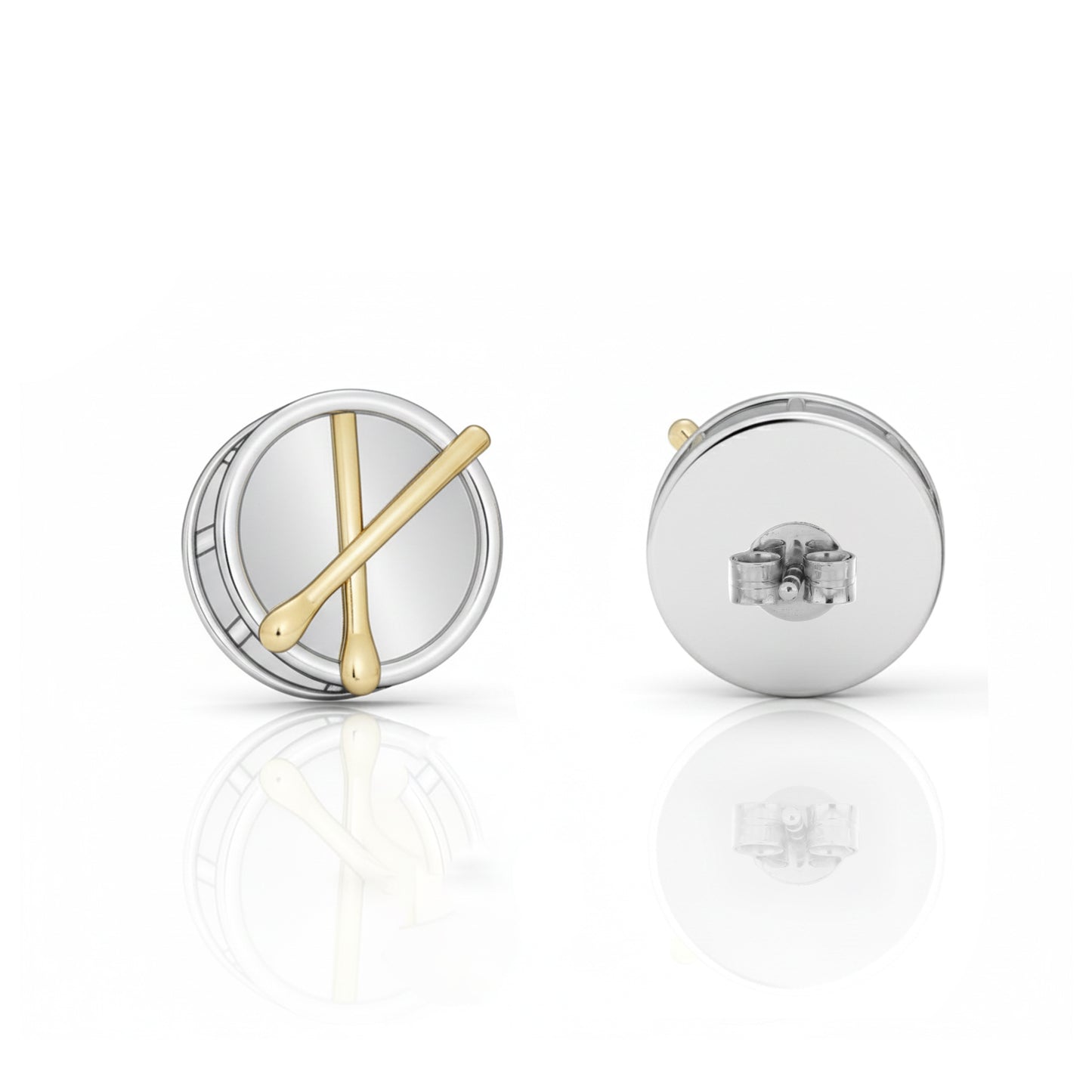 Drum and Drumstick Stud Earrings: Music Lover & Percussionist