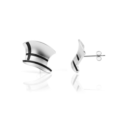 Top Hat Stud Earrings: Elegant & Dapper Style