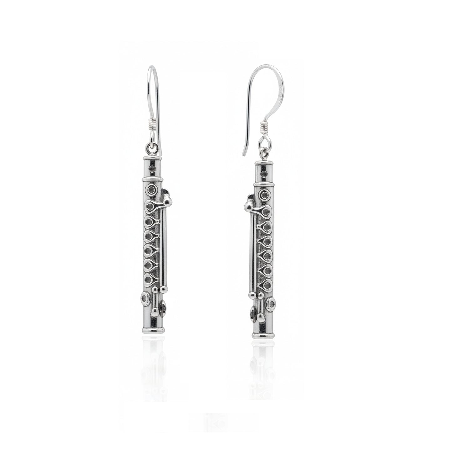 Flute Dangle Earrings: Music Lover & Flutist