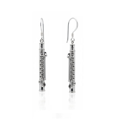 Flute Dangle Earrings: Music Lover & Flutist