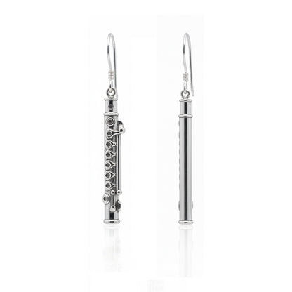 Flute Dangle Earrings: Music Lover & Flutist