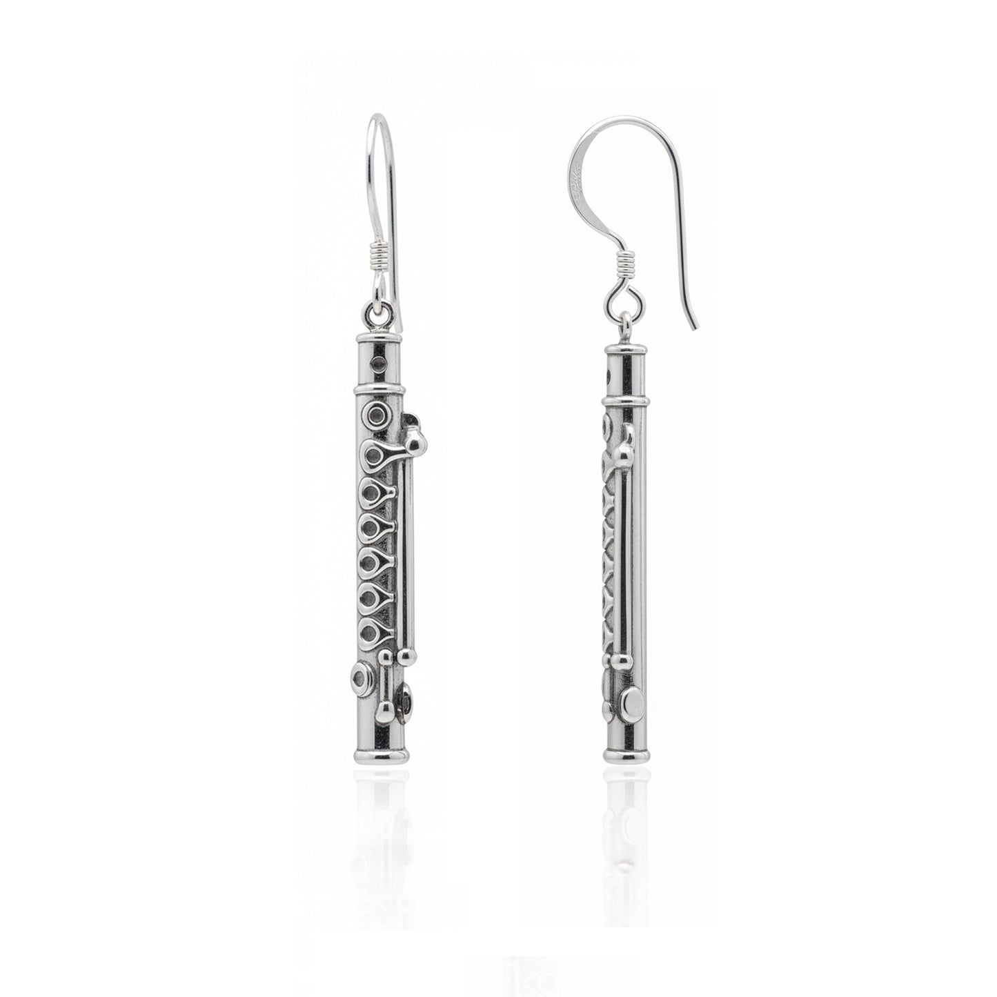 Flute Dangle Earrings: Music Lover & Flutist