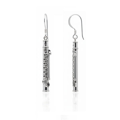 Flute Dangle Earrings: Music Lover & Flutist