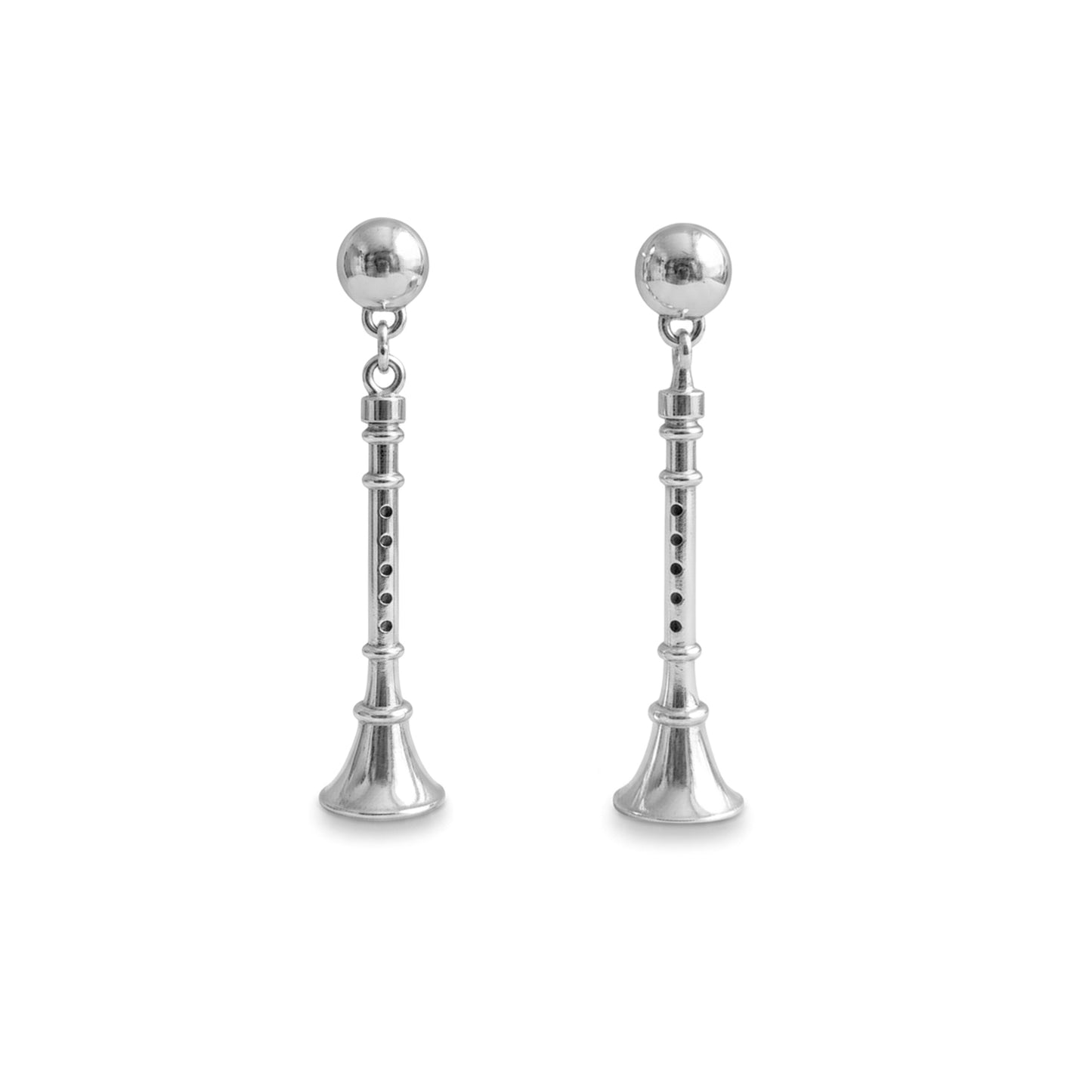 Clarinet Stud Earrings: Music Lover & Clarinetist Elegance
