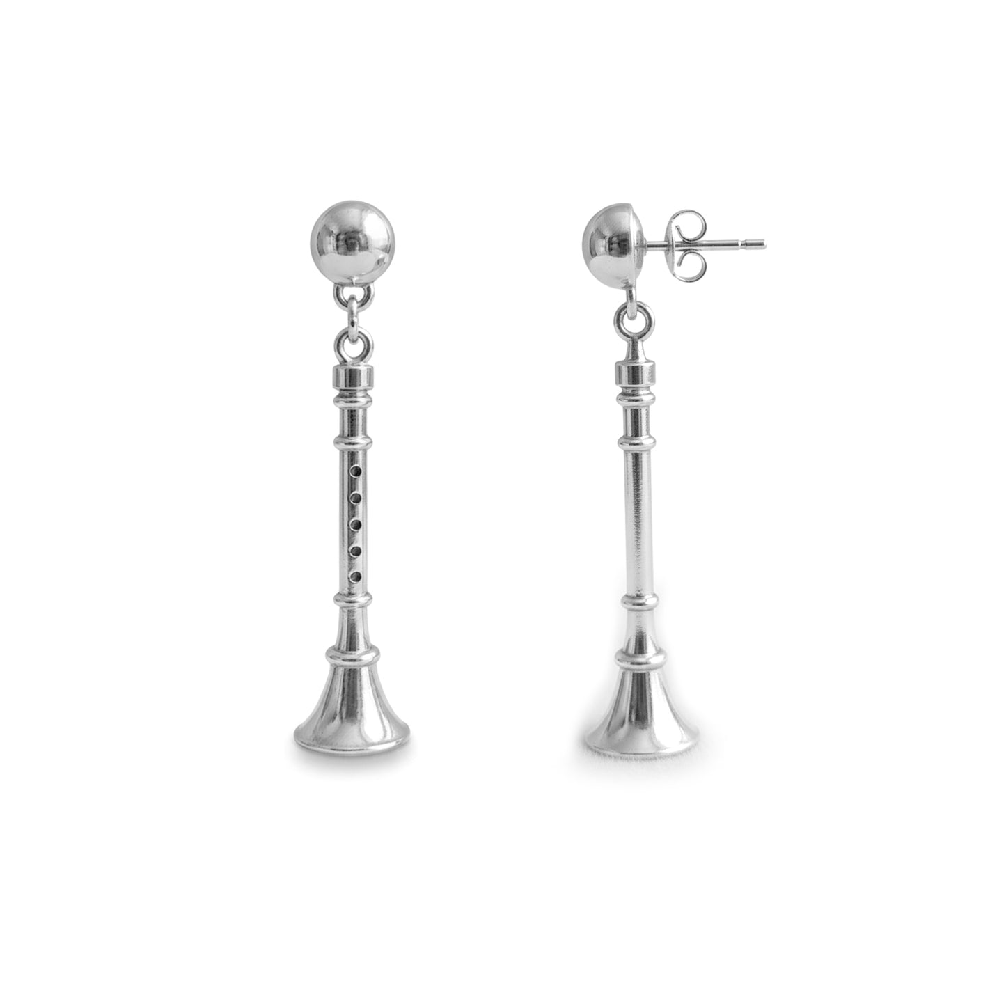 Clarinet Stud Earrings: Music Lover & Clarinetist Elegance