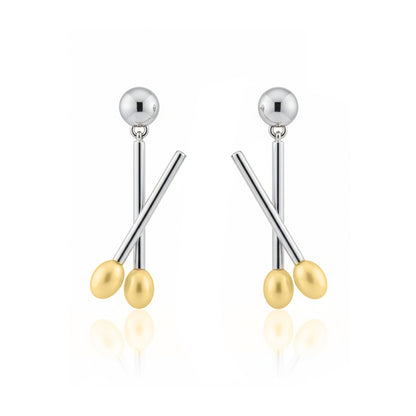 Mallet Drop Stud Earrings: Music Lover & Percussionist's Touch