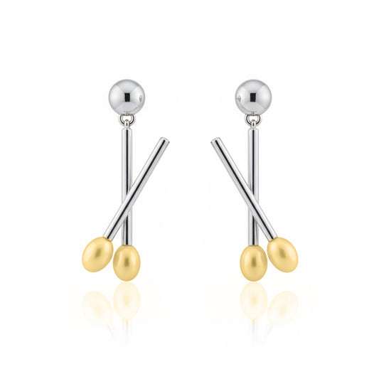 Mallet Drop Stud Earrings: Music Lover & Percussionist's Touch